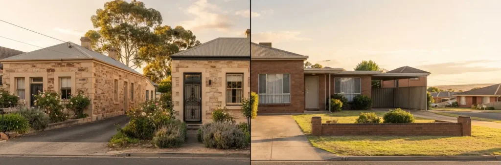 Old and New Reynella homes showing different security needs across heritage and modern properties